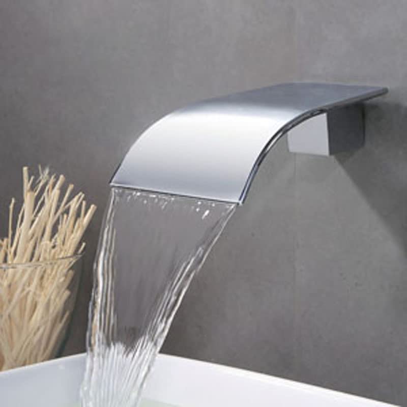 AZOS High Flow Tub Spout, Wall Mounted Waterfall Faucet Fixtures Filler for Bathroom Sink and Tub Shower, Chrome Sprayer - Image 1