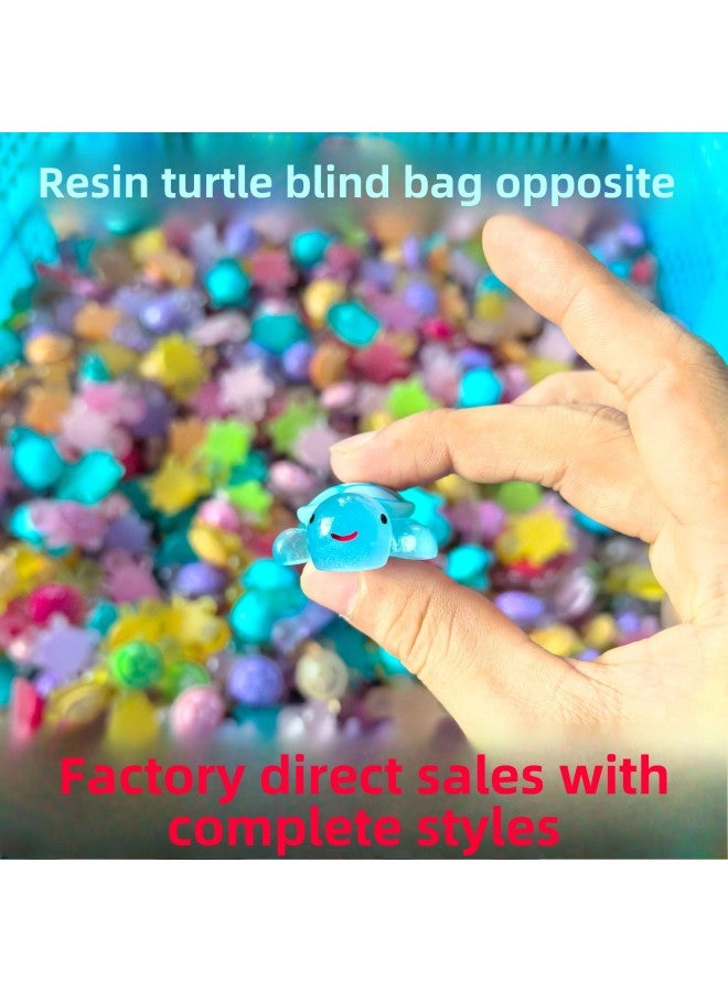 TikTok Explosions Resin Mini Luminous Little Turtle Fluorescent Ornaments Stereo Decoration Turtle Pair Touch Blind Bag Gift-Color:2.1cm Three European Turtles + Blind Belt - Image 1