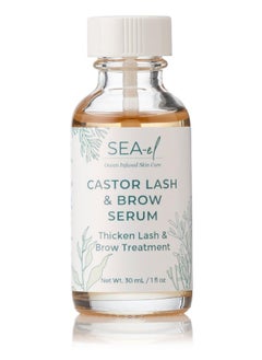 Sea-El Sea El Castor Lash & Brow Serum Organic Castor Oil Rosemary Oil & Black Seed Oil Hair Conditioner - Eyelashes & Eyebrow Thickening & Growth Essentials for Women & Men - 1 fl oz Bottle  - Image 1