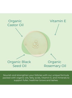 Sea-El Sea El Castor Lash & Brow Serum Organic Castor Oil Rosemary Oil & Black Seed Oil Hair Conditioner - Eyelashes & Eyebrow Thickening & Growth Essentials for Women & Men - 1 fl oz Bottle  - Image 3