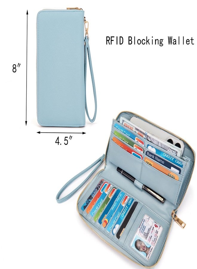 Idesort Tote Handbags for Women Purse and Wallet Set Large Shoulder Work Bags Satchel Purses SkyBlue - Image 3