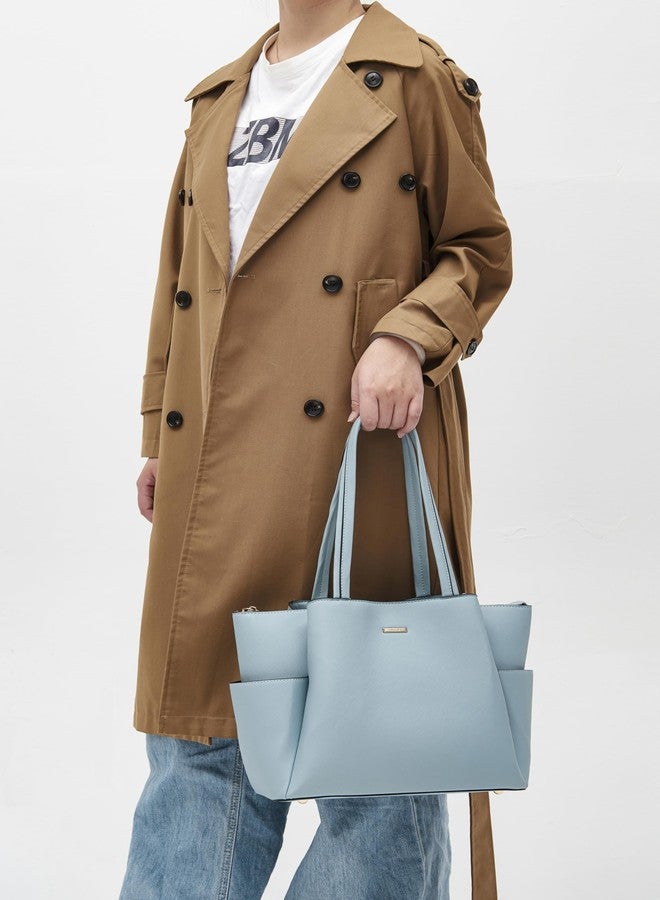 Idesort Tote Handbags for Women Purse and Wallet Set Large Shoulder Work Bags Satchel Purses SkyBlue - Image 2