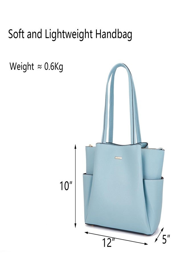 Idesort Tote Handbags for Women Purse and Wallet Set Large Shoulder Work Bags Satchel Purses SkyBlue - Image 5