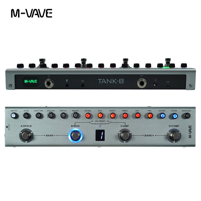 Pure digital multi-effects guitar pedal effector reverb delay MOD AMP built-in rechargeable lithium battery (suitable for bass) - Image 1