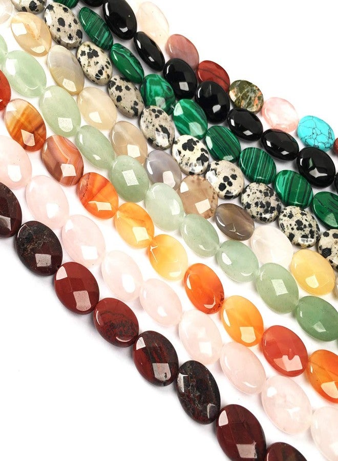 LE SKY Natural Stone Oval Shape Faceted Beading Agates Crystal Scattered Beads 12X16mm 7.9 inch （2 Strands）for Jewelry Making DIY Necklace Bracelet Accessories Mix-color NJ00103001-4 - Image 2