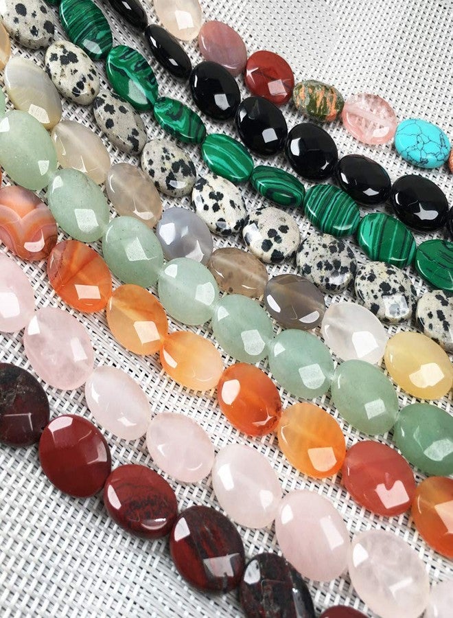 LE SKY Natural Stone Oval Shape Faceted Beading Agates Crystal Scattered Beads 12X16mm 7.9 inch （2 Strands）for Jewelry Making DIY Necklace Bracelet Accessories Mix-color NJ00103001-4 - Image 3