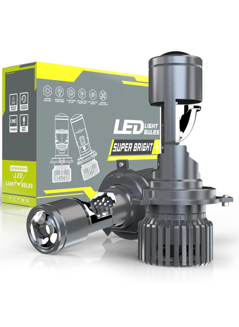 Generic GT4 LED Headlight Bright Laser H4 for Motorcycles Silver 