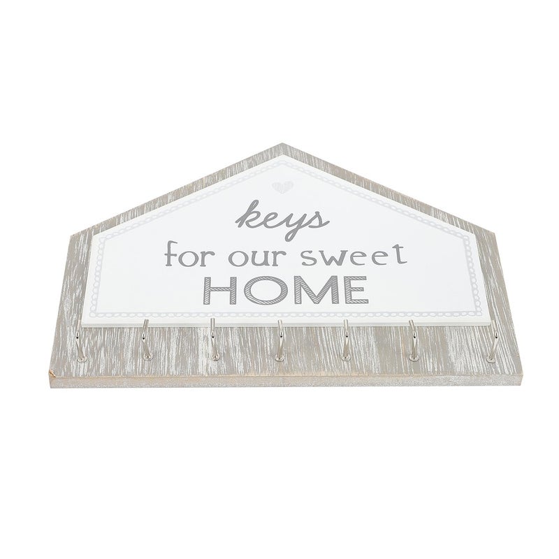 Wooden Wall Mounted Key Hook Rack With 7 Hooks Entryway Organizer For Living Room Hallway - Image 2