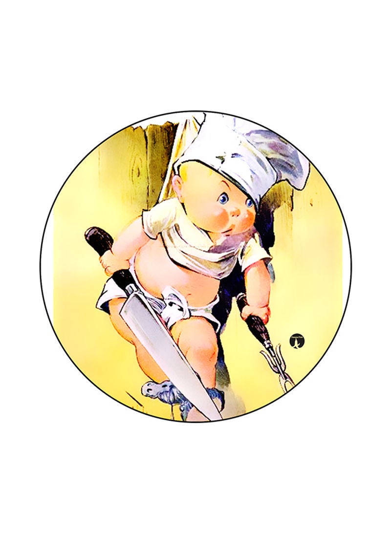 RKN Vintage Art Round Mouse Pad Multicolour