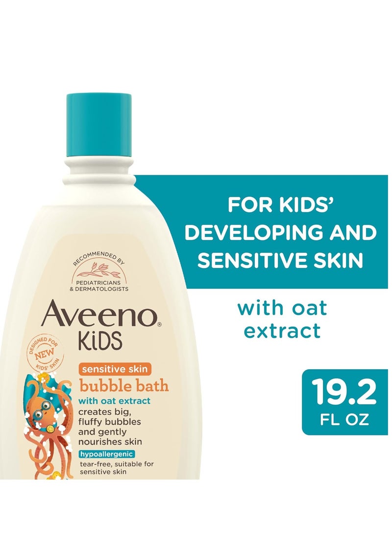 Aveeno Baby Aveeno Kids Bubble Bath, Children's Bubble Bath for Sensitive Skin with Oat Extract, Kid's Bath Liquid Nourishes Skin & Makes Big, Fluffy Bubbles for Bath Time Fun, Dye-Free, 19.2 fl. Oz  - Image 3