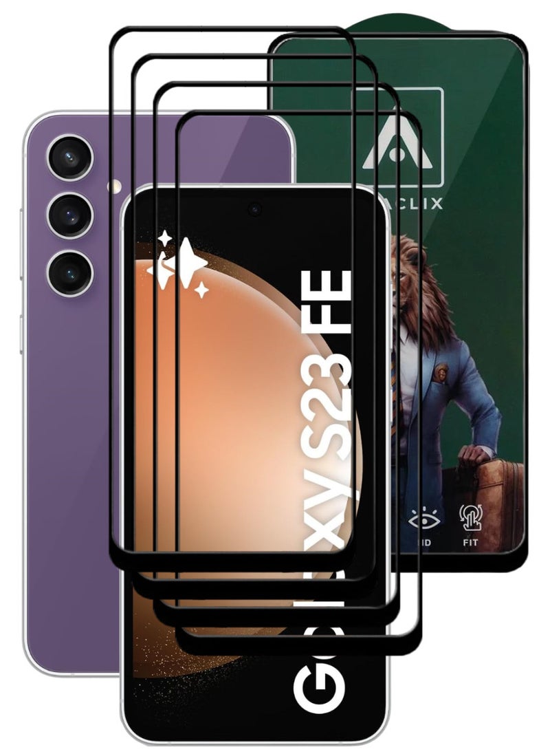 ACLIX 4 Pieces Antistatic ESD Dustproof Premium Quality High Definition Tempered Glass Screen Protector Designed For Samsung Galaxy S23 FE - Image 1