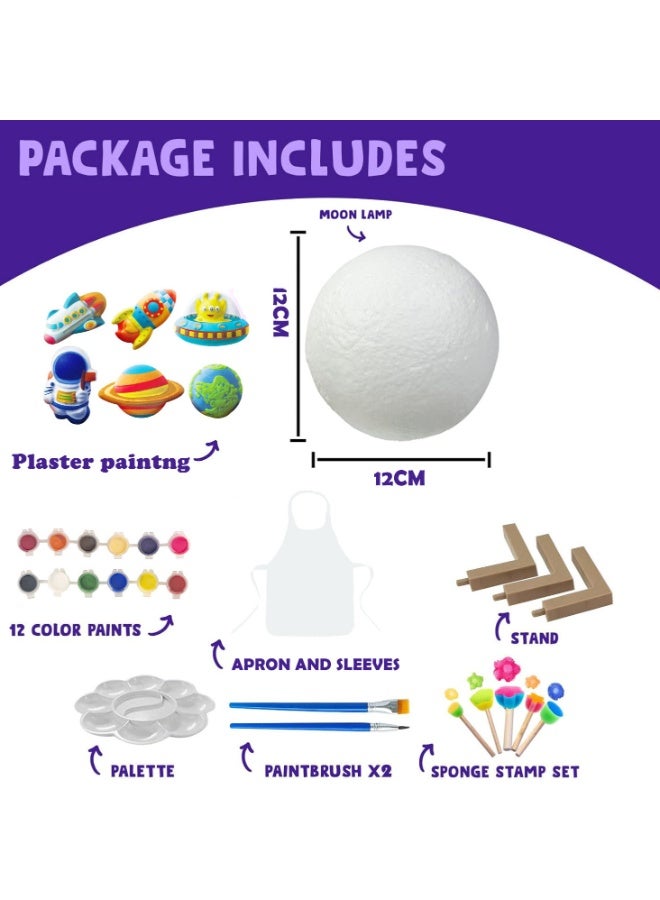 عام الأطفال ديي ضوء القمر ليلة الجص رسمت الكتابة على الجدران الإبداعية كوكب رسمت باليد أباجورة - Image 4