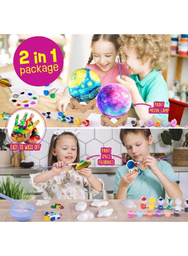 عام الأطفال ديي ضوء القمر ليلة الجص رسمت الكتابة على الجدران الإبداعية كوكب رسمت باليد أباجورة - Image 2