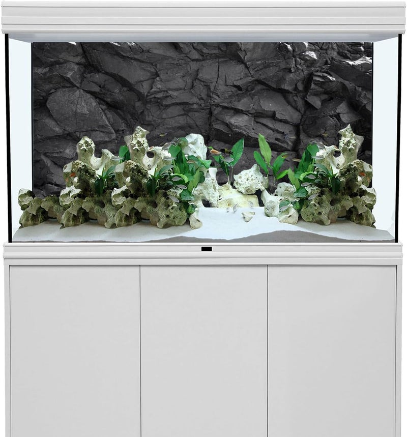 AWERT 48x20 inches Stone Aquarium Background Black Rock Fish Tank Background Rocky Terrarium Background Vinyl - Image 2