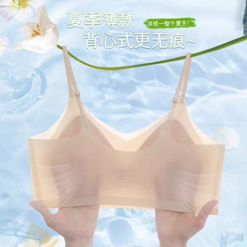 Jelly Glue Support Thin Beautiful Back Bra For Women With Adjustable Shoulder Straps, Tube Top, Fixed Cup, Seamless Sleep Bra - Image 3