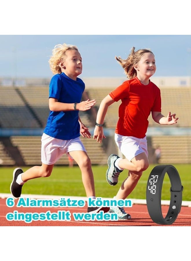 Vibration Alarm Reminder Watch - Silent Vibrating Alarm for Kids & Adults, 6 Daily Alarms for Pill & Drinking Reminders, Classroom Countdown Timer, Sensory Wrist Watch for Teachers & Students - Image 2
