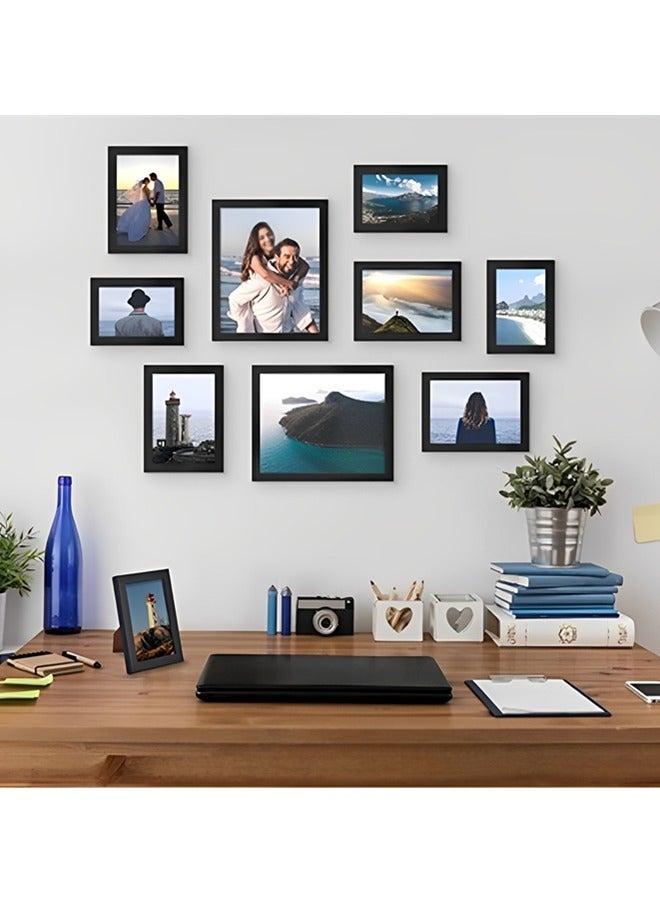 Beauenty 10 Pack Picture Frames for Wall Decor Living Room, Multi Sizes 4x6, 5x7, 8x10 Photo Frames for Room Decor and Wall Art, Classic Black Home Decor Frames - Image 4