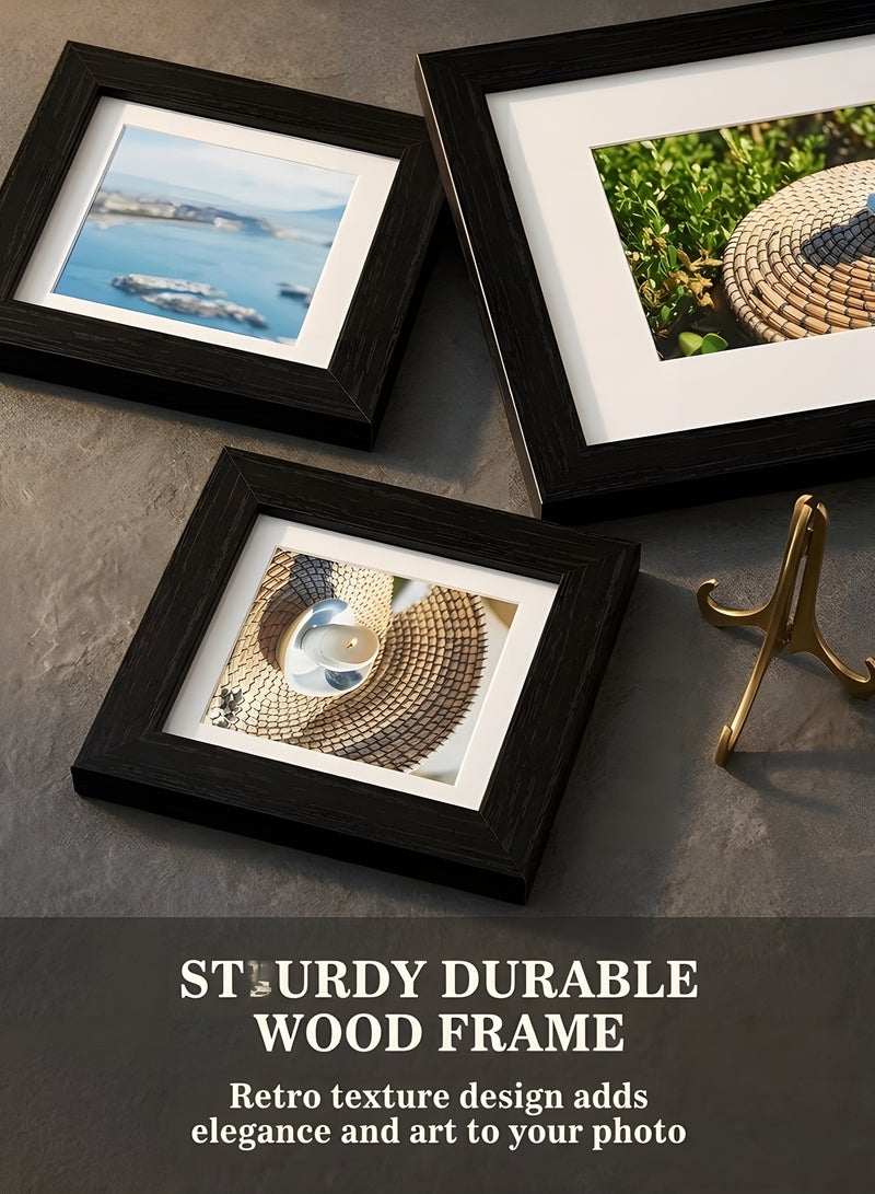 بيوينتي 10 إطار صور لتزيين الجدران لغرفة المعيشة، مقاسات متعددة (4x6، 5x7، 8x10 بوصة)، إطارات كلاسيكية سوداء لديكور المنزل والفن الجداري - Image 3