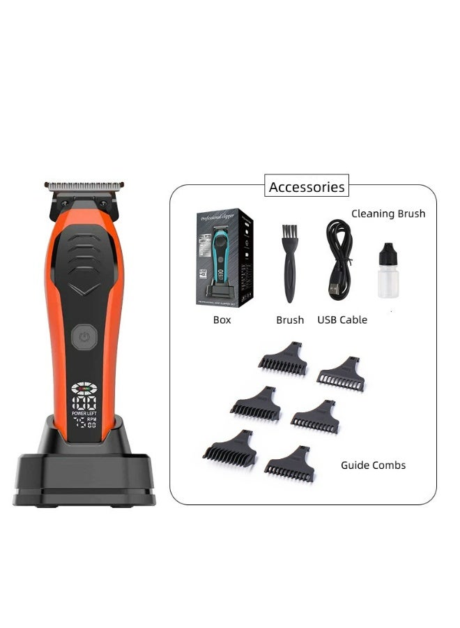 WAIKIL Professional Men's Hair Clipper LCD Display Electric Hair Clipper Rechargeable Fader - Image 1