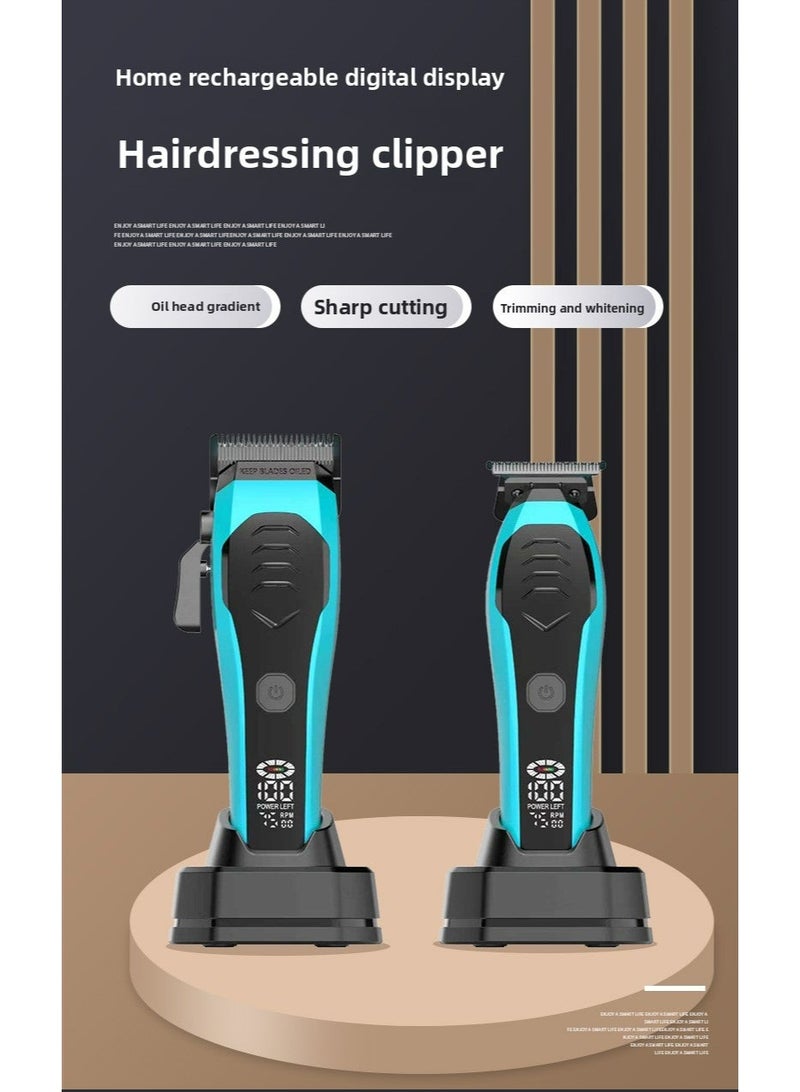 WAIKIL Professional Men's Hair Clipper LCD Display Electric Hair Clipper Rechargeable Fader - Image 2