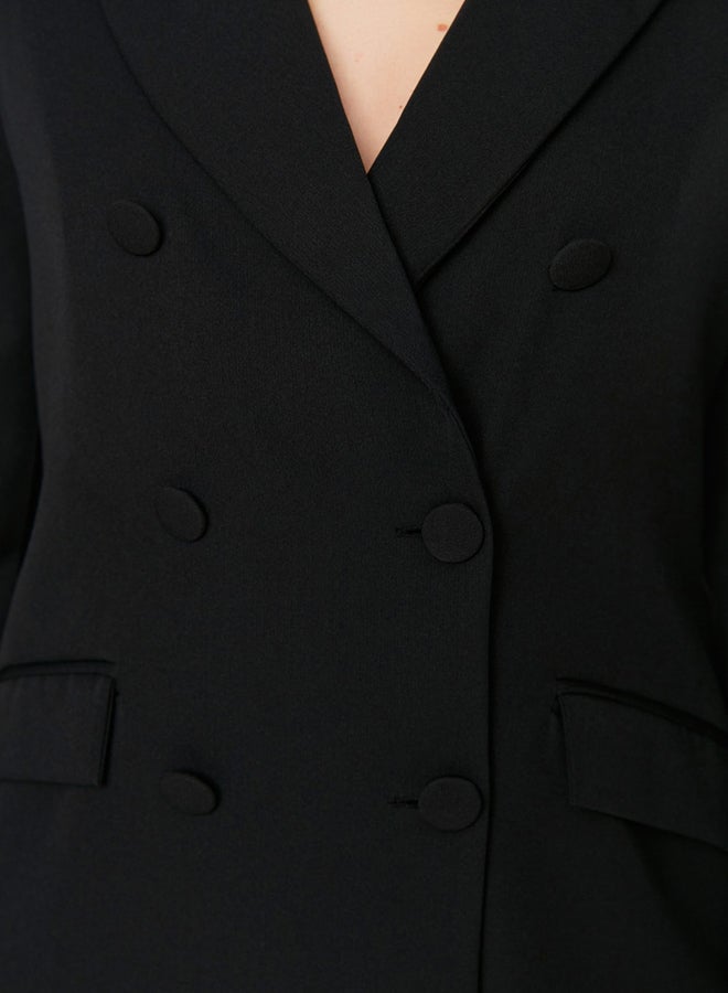 trendyol Black Regular Lined Woven Blazer Jacket - Image 4
