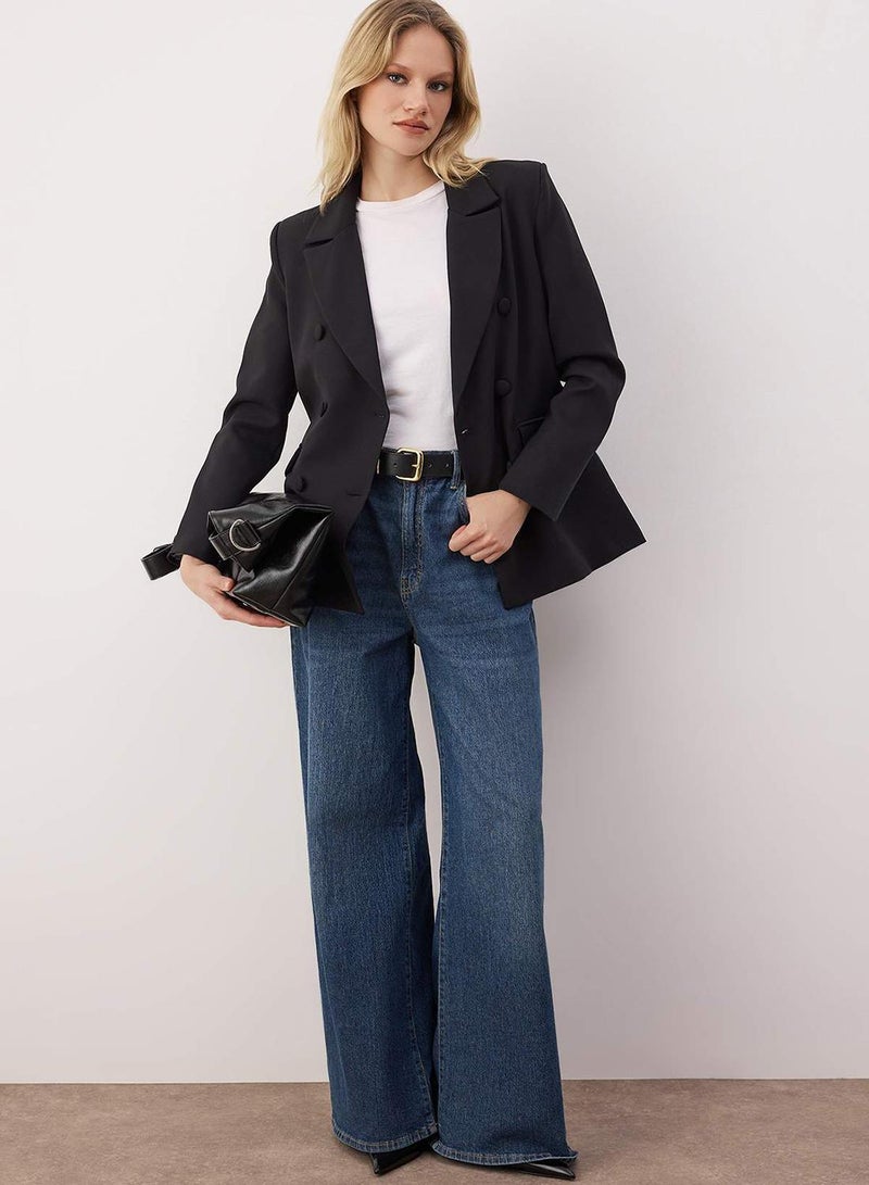 trendyol Black Regular Lined Woven Blazer Jacket - Image 1