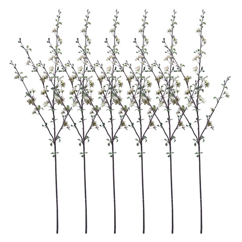 ATFL Artificial Plum Blossom Flowers,6 Pcs Light Pink Cherry Blossom Flowers,Fake Branches for Vase,Faux Cherry Blossom Stems for Table Accessories Party Beach Theme Office Home Decor (Light Pink)â€¦ - Image 4