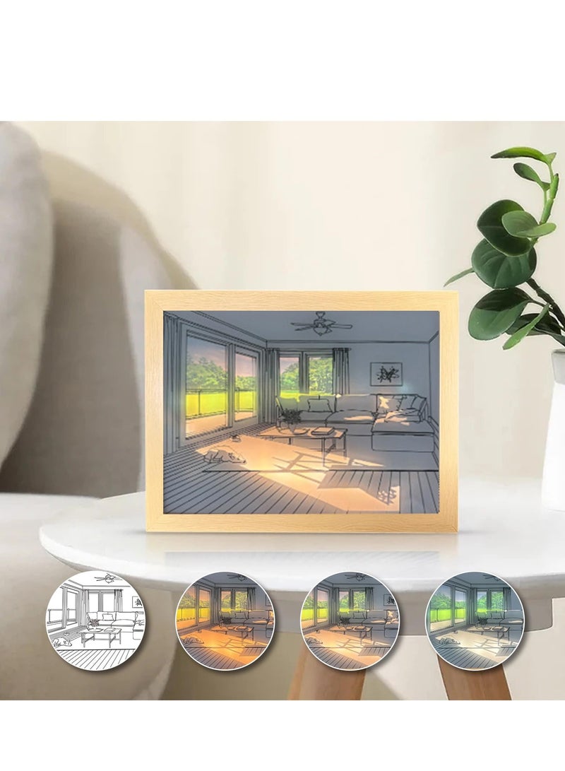 SOLARAE Lighting Painting Decoration,3 Colors led Lights Painting Wall Decor, LED Illuminated Painting,Glowing Photo,USB Acrylic Light Painting for Living Room Wall Art Decoration,9.3x7.3 inch (Dog) - Image 4