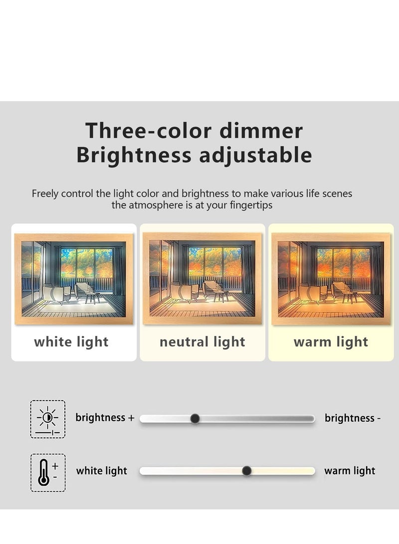 SOLARAE Lighting Painting Decoration,3 Colors led Lights Painting Wall Decor, LED Illuminated Painting,Glowing Photo,USB Acrylic Light Painting for Living Room Wall Art Decoration,9.3x7.3 inch (Dog) - Image 3