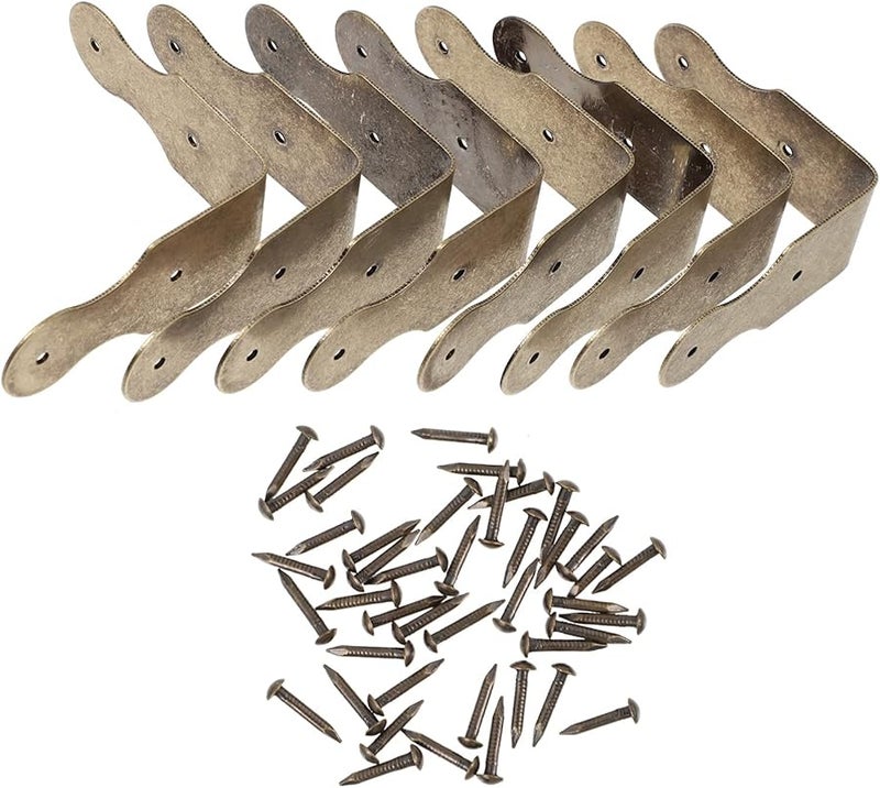 Antique Brass Furniture Corner Protectors 8 Pcs Box Set Safety Bumpers - Image 1