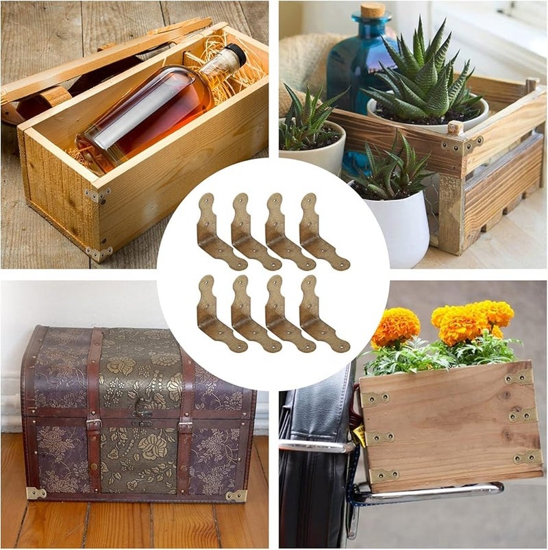 Antique Brass Furniture Corner Protectors 8 Pcs Box Set Safety Bumpers - Image 5