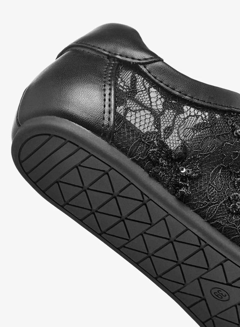 MISSY BLACK Women Lace-Up Ankle Sneakers for Women | Best Price UAE