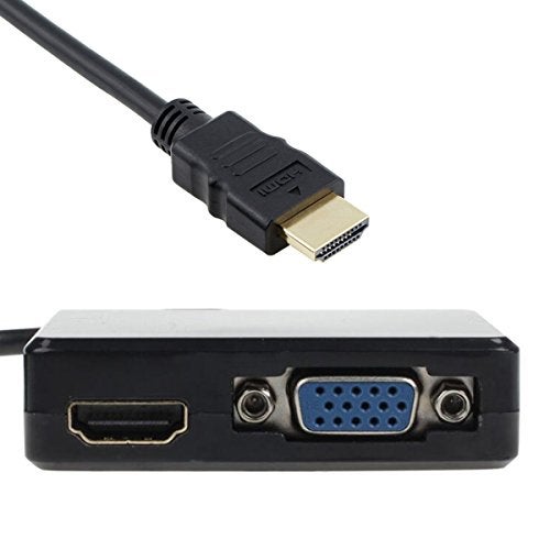 Cablecc HDMI to VGA & HDMI Female Splitter with Audio Video Cable Converter Adapter for HDTV PC Monitor - Image 5