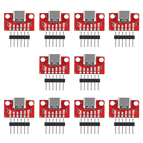 UMLIFE 10PCS USB Type-C Breakout Board Serial Basic Breakout Female Connector Type PCB Converter Board with Pin Header - Image 1