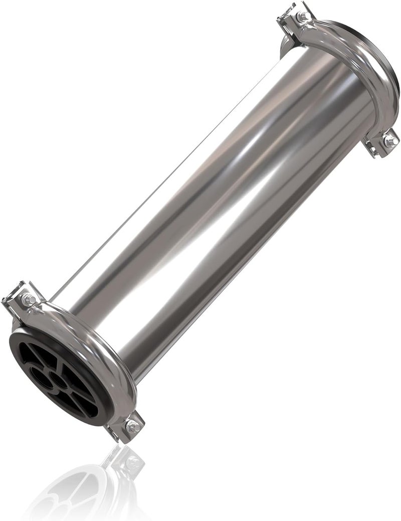 Max Water 4021 - Heavy Duty, Stainless Steel - Reverse Osmosis Commercial Membrane Housing 4" x 21" - Image 1