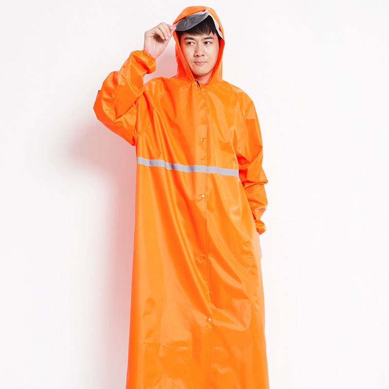 Long One-Piece Outdoor Raincoat Adult Fashion Raincoat Electric Bicycle Raincoat Long Body Reflective - Image 3