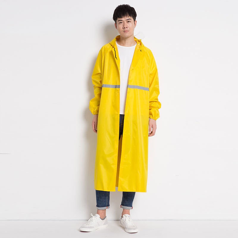 Long One-Piece Outdoor Raincoat Adult Fashion Raincoat Electric Bicycle Raincoat Long Body Reflective - Image 1