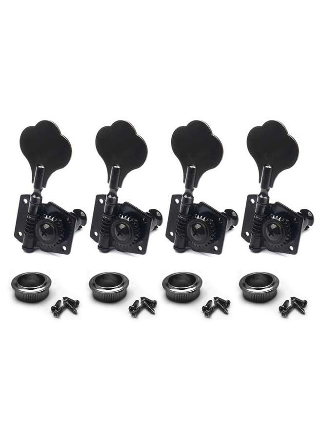 MAXCHEER 4R Opened Electric Bass Guitar Tuning Pegs Machine Heads Tuners for Bass for Jazz Precision P Bass Replacement (Black) - Image 1