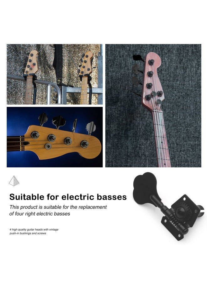 MAXCHEER 4R Opened Electric Bass Guitar Tuning Pegs Machine Heads Tuners for Bass for Jazz Precision P Bass Replacement (Black) - Image 5