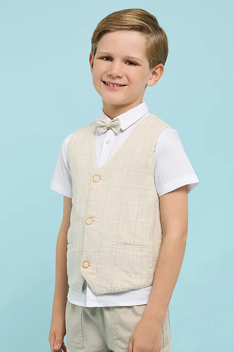 أر أند بي Solid Shirt & Waistcoat Set
