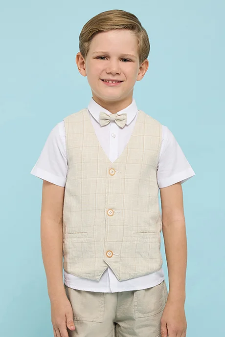 أر أند بي Solid Shirt & Waistcoat Set