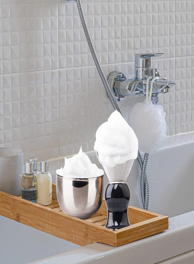 Grandslam 3 in 1 Shaving Brush Set - Stainless Steel Bowl and Stand Kit for Men, Black - Image 3