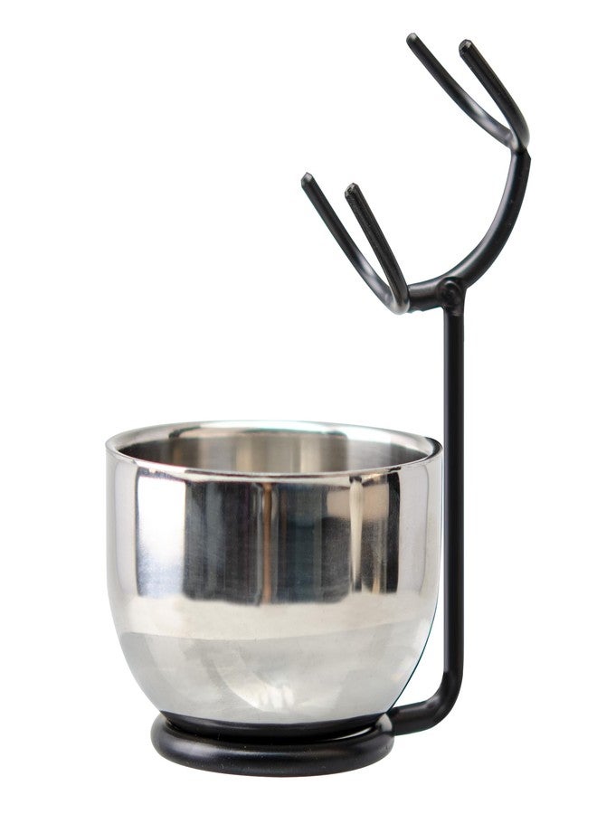 Grandslam 3 in 1 Shaving Brush Set - Stainless Steel Bowl and Stand Kit for Men, Black - Image 4