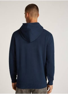 TOMMY JEANS Men's Signature Logo Drawstring Hoody - Cotton, Blue  - Image 3