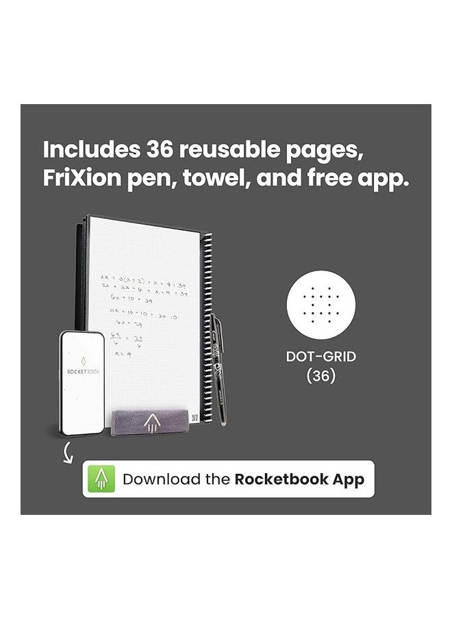 Rocketbook - Smart Reusable Notebook | Eco-Friendly Dot-Grid | Includes Pilot Frixion Pen & Microfiber Cloth | Executive Size - Image 1
