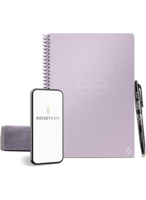 Smart Reusable Notebook | Eco-Friendly Dot-Grid | Includes Pilot Frixion Pen & Microfiber Cloth | Executive Size