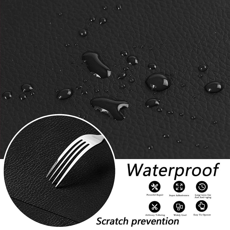 VANITYA VANITYA Leather Repair Patch | Self Adhesive Leather Repair Patch for Bean bag, Sofas, Couch, Furniture, Car seat, Hand Bags | Anti-scratch Leather Patch Quick Fix And Waterproof (30 * 60Cm) Black  - Image 2