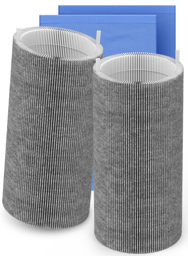 XBWW 2 Packs Upgraded Mixed Carbon 411i Max & 411a Max Replacement Filter Compatible with Blue Pure 411i Max & 411a Max Air Purifier, Part NO. Blue Pure F4MAX, Activated Carbon Filter - Image 1