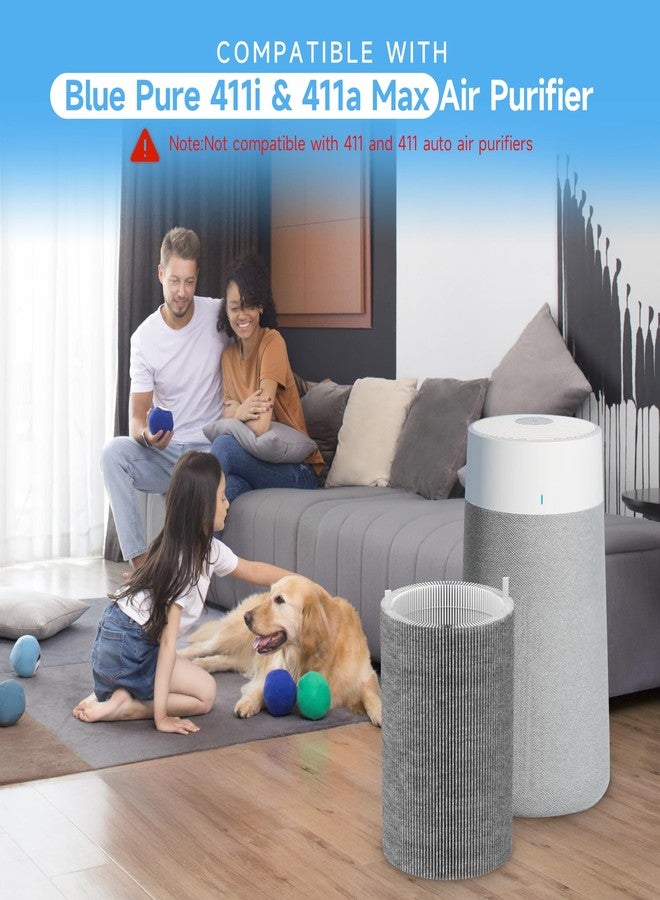 XBWW 2 Packs Upgraded Mixed Carbon 411i Max & 411a Max Replacement Filter Compatible with Blue Pure 411i Max & 411a Max Air Purifier, Part NO. Blue Pure F4MAX, Activated Carbon Filter - Image 3