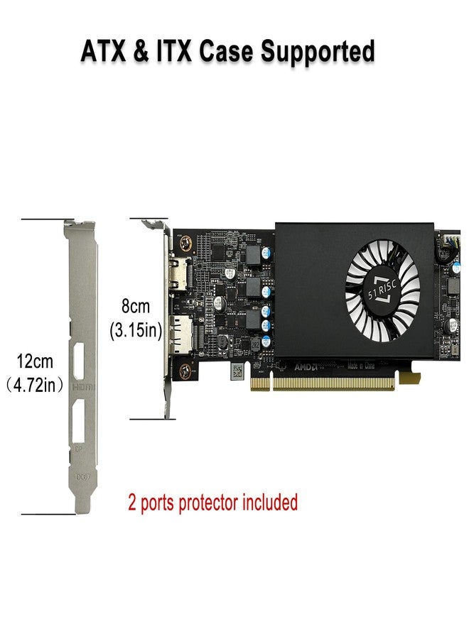 51RISC Radeon RX 550 LP Graphics Card, Low Profile 4GB GDDR5 Small Form Factor Video Card for Gaming 4K Display Desktop/Mini PC SFF Video Card (RX 550 4GB Low Profile) - Image 2